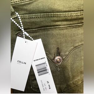 27 HUDSON COLLIN ivy soft fade colored green jeans NEW $189 tags skinny